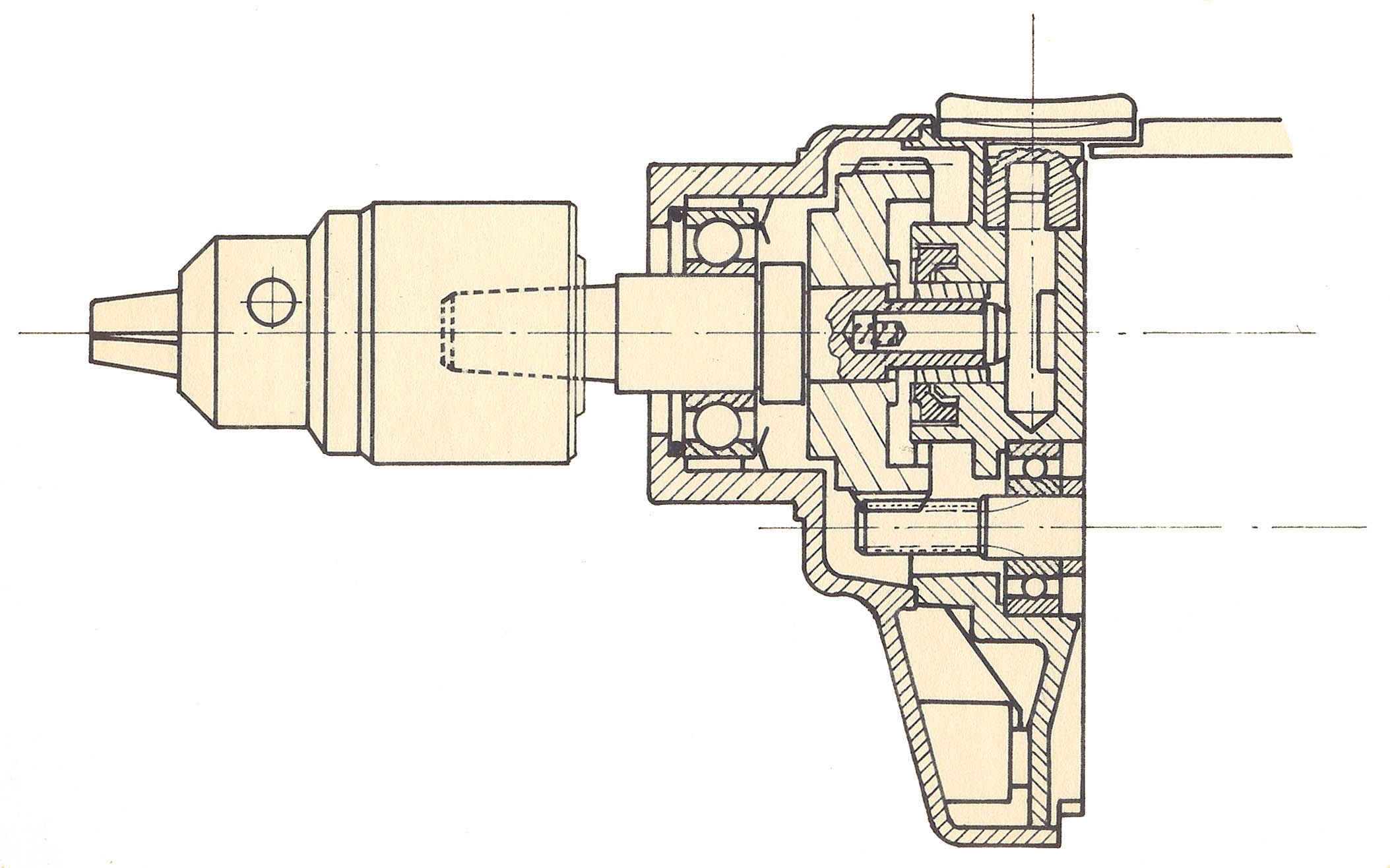 Cross section of head of dril 1472H - Date unknown
